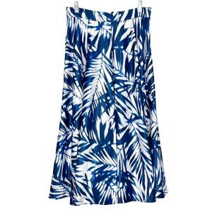 NWT Romeo & Juliet Couture Leaf Pleated Midi Skirt A-Line Blue Sz M